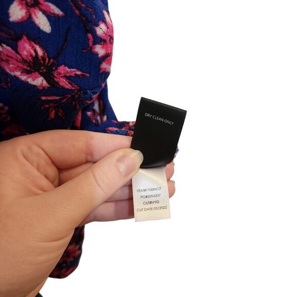 Torrid Blue Pink Floral Boho Smocked V-Neck Peplum Eyelet Cami Tank Top Size 5X - Picture 10 of 10